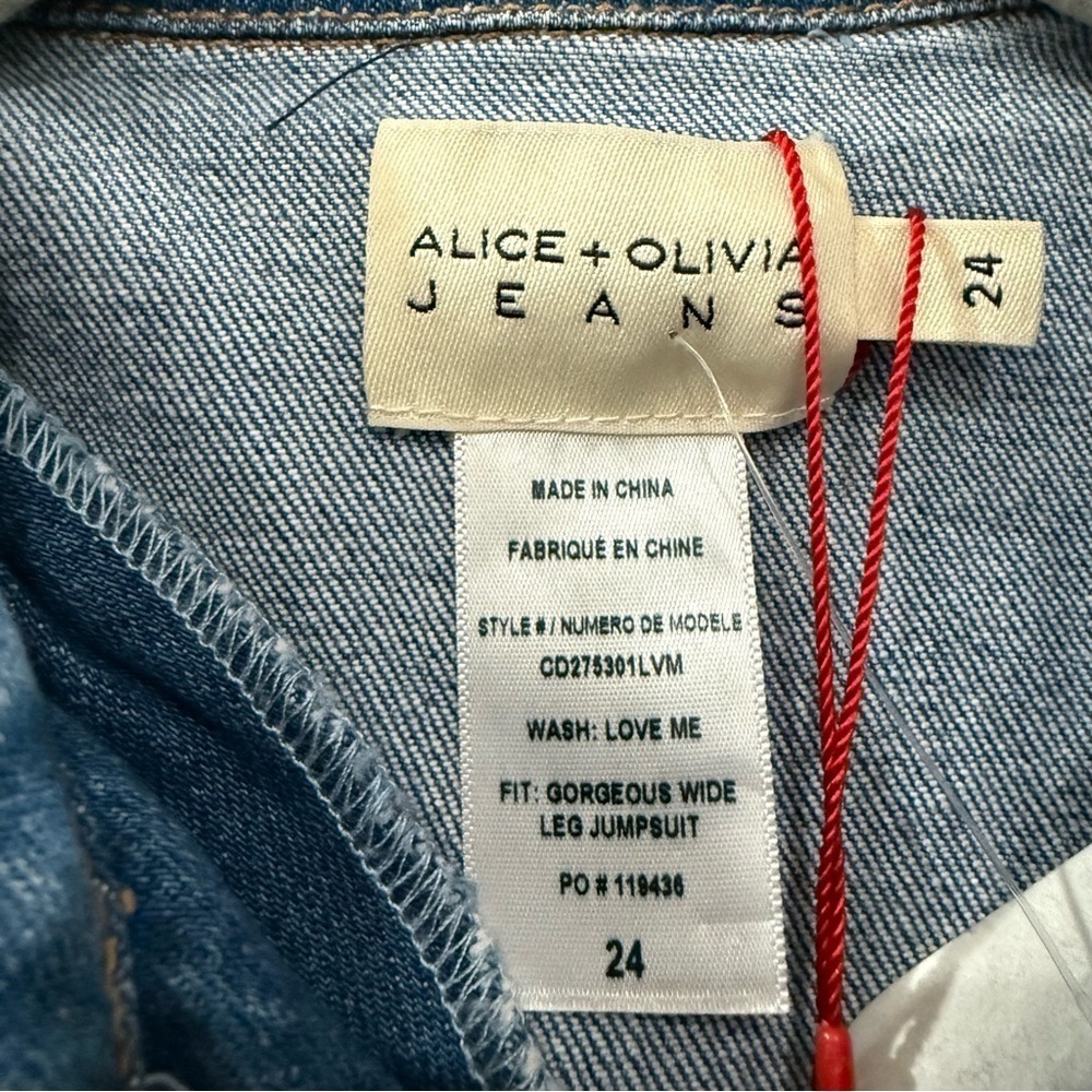 NWT Alive + Olivia Jumpsuit Gorgeous Wide Leg Zip Up Denim in Love Me Blue - Picture 13 of 16